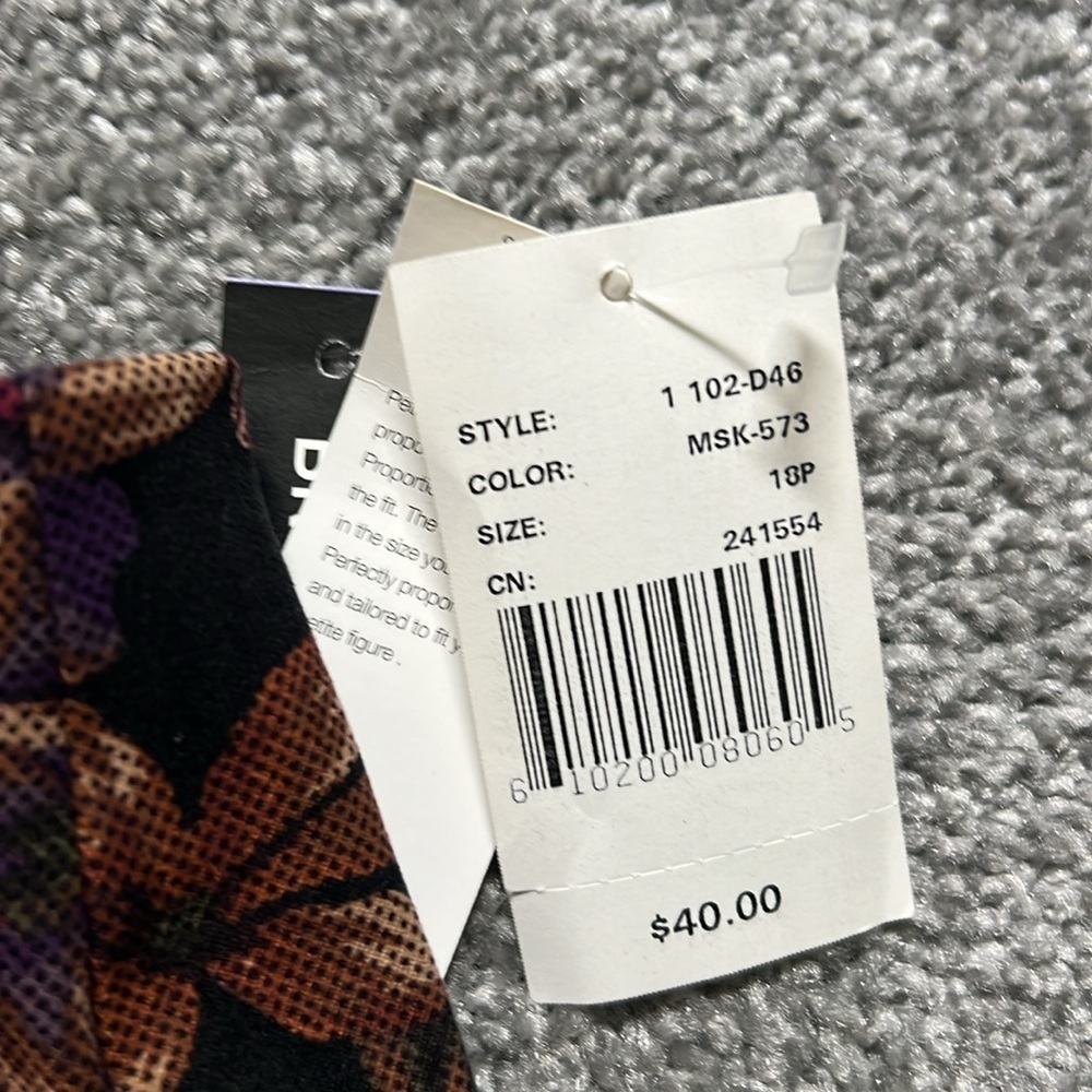 Briggs New York Purple and Brown Floral Jacket & Skirt Coord Set - Picture 7 of 10